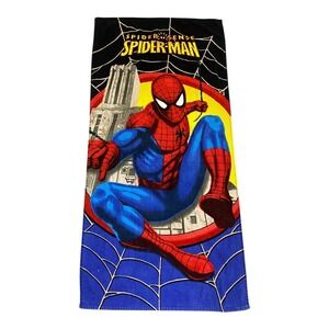 Vintage Spiderman Kids Bath Pool Beach Towel Y2K Marvel 100% Cotton, 53 x 25 in